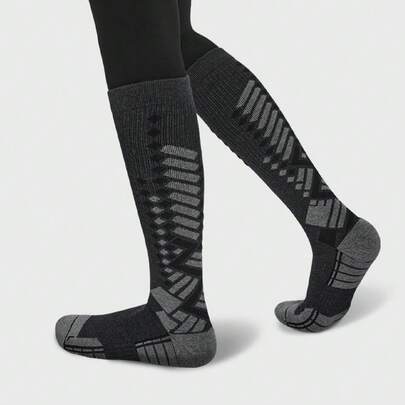 1双运动滑雪袜，专业户外保暖羊毛袜，加厚防滑袜底，吸湿排汗，适合滑雪、冰球、跑步等运动，节日送礼佳品