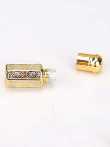 1pc 3ml Essential Oil Perfume Roll-On Bottle, Massage Applicator, Octagonal Glass Sample Vial