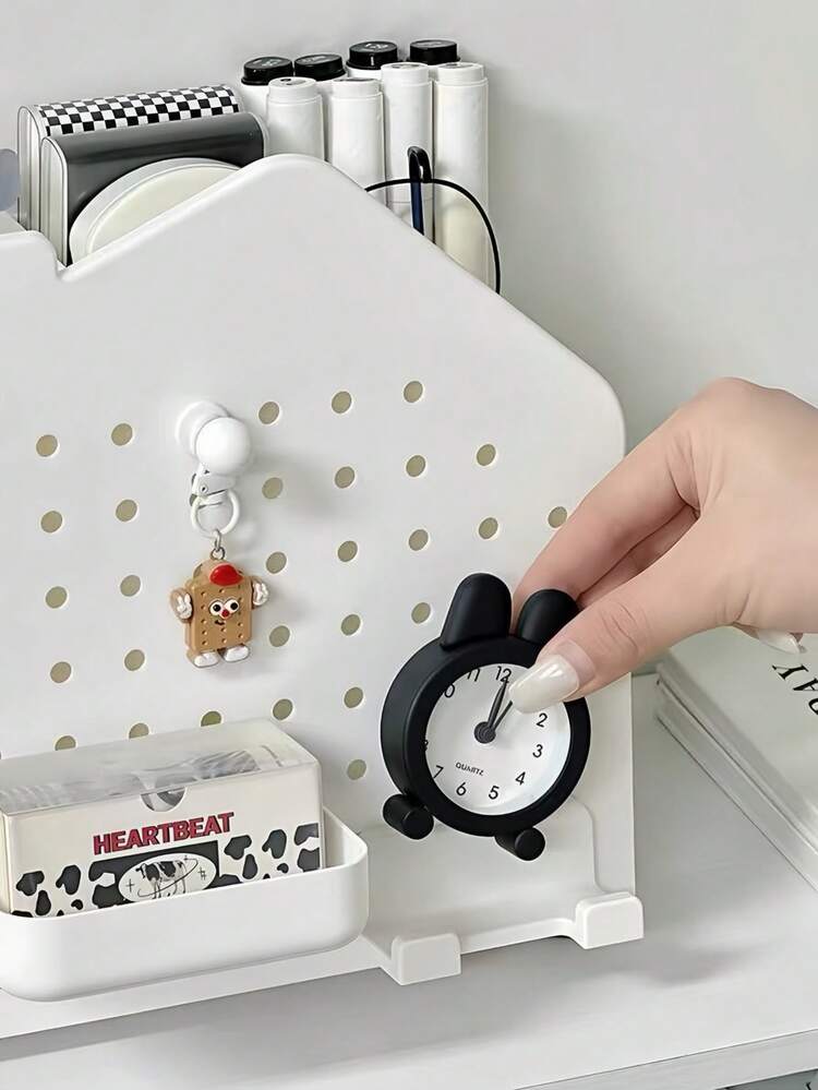 1个房屋形状的洞洞板，可放置纸巾盒，用作手机支架、球形挂钩、底部支架，多功能收纳盒 - 彩色 - 查看 4