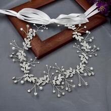 1 قطعة شريط رأس مطرز من سبائك معدنية للعروس، لون فضي وذهبي، إكسسوارات شعر للعروسة والخادمات مناسبة للزفاف والاستخدام اليومي والمسابقات