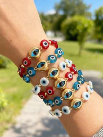 1件装女士波西米亚风串珠手链，时尚日常佩戴