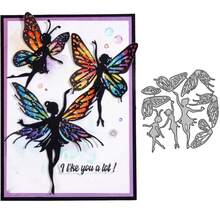 1pc Gray Metallic Butterfly Fairy Cutting Die, Art Paper Carving Template, For Paper Card Making Scrapbooking DIY Card Album Craft Decoration Metallic Cutting Die - Silver Gray - View 5
