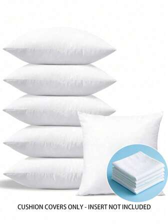 2pcs/4pcs/6pcs Pure White Blank Pillow Cover, Modern Simple Polyester Square Cushion Cover, Without Insert, Hidden Zipper, Can DIY Favorite Patterns, Suitable For Bedroom & Living Room Decor