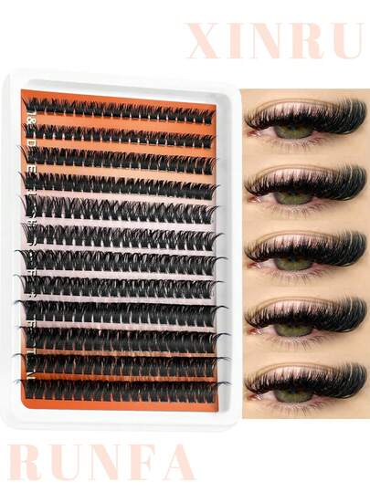 D Curl Lash Clusters Extensions 280 Pcs Individual Eye Lash Clusters 80D Cluster Eyelash Lashes Wispy Clusters Lashes Makeup At Home - DIY Lash Extension Kit For Self Application (8-18MM) Mix