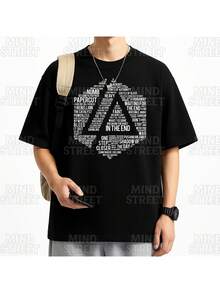 Rock Band Nu Metal Linkin Park T-Shirt Unisex Male Female 100% Cotton Top Premium Streetwear New Release Immediate Shipping Various Colors!! Plus Size - 黑色 - 查看 2
