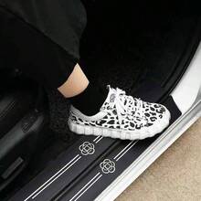 4 miếng dán bảo vệ ngưỡng cửa xe Camellia mới, miếng dán chống trầy xước bàn đạp chân bên trong, đa năng - màu đen - Xem 1