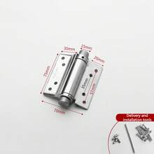 1个不锈钢门铰链，双向开启，自动关闭，加厚弹簧，静音铰链 - 彩色 - 查看 15