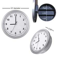 Wall Clock With Hidden, 10 Inch Plastic Secret  Wall Clock For Living Room Decor, Vintage Decor Clock Diversion With Hidden Compartment, Cool Stuff For Your Room - Bạc - Xem 4