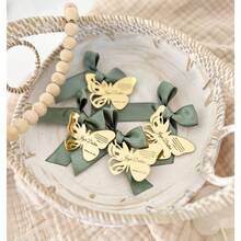 个性化亚克力镜面标签，蝴蝶主题派对礼品标签，洗礼礼品标签，感谢礼品标签，生日回礼标签，乔迁礼品标签。营造氛围 - 金色 - 查看 9