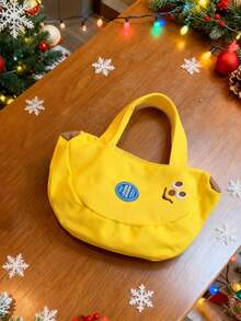 可愛くて遊び心のあるバナナ型の刺繍キャンバスバッグ。オフィスワーカーやママに便利なトートバッグ。 - マルチカラー - チェックする 2