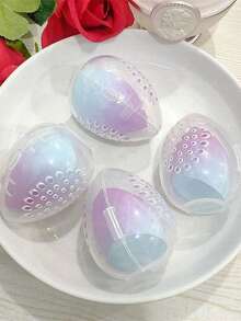 3pcs Makeup Sponge Holders, Freestanding Cosmetic Egg Organizer, Portable, Durable Plastic, Non-Electric Storage Case - Multicolor - View 4