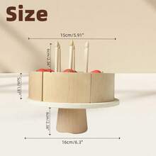 1 Box, Wooden Cake Toy, Solid Wood, Birthday Cake , Building Block Toy, Fake Food, Pretend Play Toy, Candle, Strawberry, Boy And Girl, Festival Gift, Christmas Gift, Over 3 Years Old, Role-Playing Cake ,Birthday Party Cake - Wooden Play Food With Mix-N-Match Toppings And 6 Candles - Wooden Toys - View 3