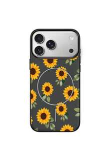 Custodia magnetica opaca per iPhone 17 Pro Max e 17 Air, custodia protettiva in TPU a forma di girasole, scocca morbida e antiurto - Viola - Visualizzare 12
