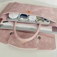 Commuter Laptop Bag For Women, 14-16 Inch Notebook Tote With Document Sleeve, Chic & Lightweight Computer Handbag For Work, College, Travel - 粉色 - 查看 3