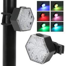 Luz Led Para Bicicleta De Delantera Y Traseras, Luces Para Bicicleta Recargables Y Impermeable, Luz De Neumático Faro De Bicicleta De Emergencia, Kit Para Bicicleta Led Lights, Accesorios Para Bicicletas, 7 Colores De Luz Y 3 Modos De Iluminación - Negro - Ver 1