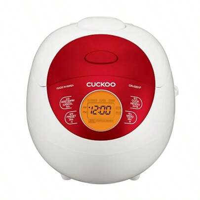 3-Cup Electric Heating Smart Rice Cooker Non-Stick Inner Pot Reheat Keep Warm Turbo Cooking CR-0351F Red