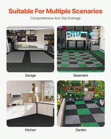 Parking Pad - 15,7 * 15,7 pouces noir 24 pièces 0,75 pouces - Voir 6