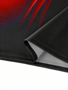 Camisa polo de manga larga con estampado de ondas en contraste rojo y negro, de moda para hombre en otoño. Casual, resort, de negocios, formal, versátil. Gran regalo para novio o esposo