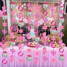 8 Pcs Western Cow Disco Bachelorette Party Decoration Banners Lets Go S For Hot Pink Cow S Last Rodeo Bachelorette Party Decorations - Trending, Best Seller, New Arrival, Party Supplies, Elegant Decor, Party Decoration, Wedding & Birthday - 彩色 - 查看 3
