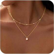 Gold Layered Women, 14K Gold Plated Dainty Necklace Set With Paperclip, Adjustable  Gold Jewelry Stackable - Layered Necklace /3 - View 1