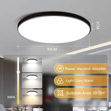 CANMEIJIA 1 件 LED 吸顶灯，大面板，现代嵌入式照明灯具，220V，适用于卧室、客厅、书房、衣柜、厨房、走廊、更衣室、出租房、房间、浴室、仓库、车库、入口