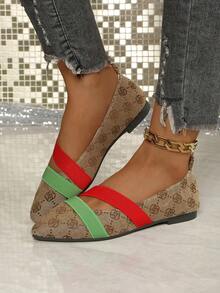 Bailarinas clásicas de moda para mujer de punta fina en negro, zapatos planos antideslizantes para exteriores, zapatillas de deporte de punta fina, mocasines, bailarinas, zapatos slip-on, bailarinas con correa elástica, bailarinas de corte bajo, bailarinas con estampado de leopardo, adecuados para fiestas, escuela, uso diario, fitness al aire libre, senderismo - Marrón - Ver 4