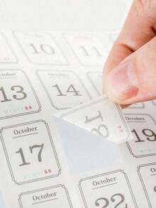 365 Days Calendar Series Decorative Scrapbooking Stickers Planner, Highlight Marking, Journal,School Supplies,Back To School - 白色 - 查看 1