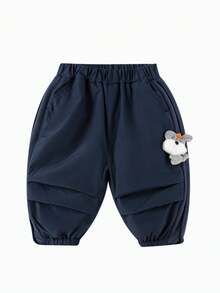 Balabala 男童抓绒工装裤，2025冬季保暖款 - 深藍 - 查看 4