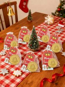15Pcs/5Set Vintage Style Santa Claus Wishing Coin Party Favor Pack, Christmas Souvenir Metal Coins, Christmas Gift Ideas, Gift Baskets, Bulk Christmas Gifts, Seasonal Keepsakes, Christmas Decorations, Durable Holiday Souvenirs, High Quality Collectibles, Holiday Coin Collection, Religious Gift Buyers, Coin Collectors