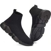 Women's Slip-On Tennis Walking Sneakers, Lightweight Breathable Comfort Gym And Work, Stylish Trainers, 2025 - 054-全黑 - 查看 8