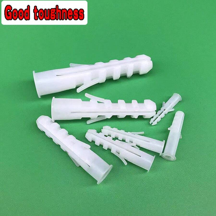 M6/M8 Plastic Expansion Bolts, White Expansion Plugs With Barbs, Long Expansion Sleeves Without Edges, Rubber Plugs