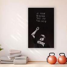 Framed If Your Reading This It's Too Late Hip Hop Poster Canvas Wall Art - Bold Music Album Cover Artwork For Home, Bar, Cafe, Office Decor, Music Room Decor - Đóng khung - Xem 2