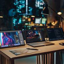 Kado Portable Monitor 15.6-Inch FHD 1080p, Ultra-Slim Laptop Monitor 1920x1080 With Built-In Speakers, IPS Display 180° Kickstand Wall/Arm Mount For PC, Mac, Phone, Xbox, PS5, USB-C & Mini HDMI - 黑色 - 查看 7