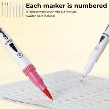 Ohuhu Markers For Adult Coloring Books No Bleeding 120 Colors Coloring Markers Water-Based Dual Tips Fineliner & Brush Drawing Pens Art Pens For Adults Sketch Journal - Maui - White - 120 色 - 查看 4