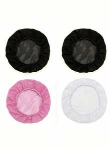 4 件套黑色发网，适用于餐饮服务，男女通用弹性厨师帽，可重复使用的厨房工作人员发网 - 彩色 - 查看 15