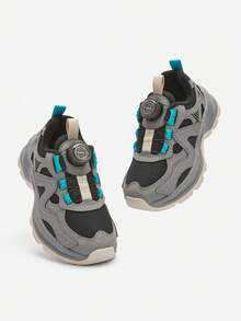 Balabala Kids Unisex Breathable Chunky Sneakers, 2025 Spring Autumn Outdoor Non-Slip - Black Tone - View 4