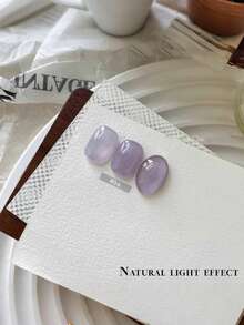 15毫升冰晶透明指甲油凝胶，2026新款紫色系列，含碎钻，畅销裸色透明紫色美甲沙龙专供 - 彩色 - 查看 7