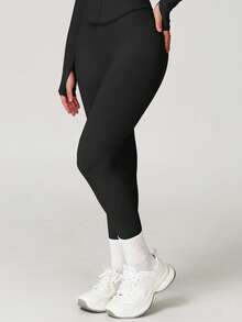 Yefecy 女士瑜伽紧身裤 - 高弹速干运动裤，适合徒步、攀岩和健身房运动 - 黑色 - 查看 7