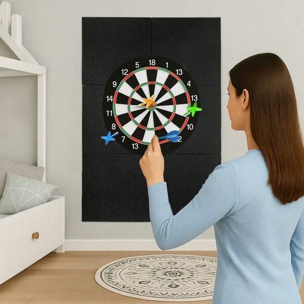 Shoze Dart Board Wall Protection Board Dartboard Self-Adhesive Felt Wall Protection Board Dartboard Durable Frame Dartboard Backing Felt Brick Wall Protection Board 12 "X12"