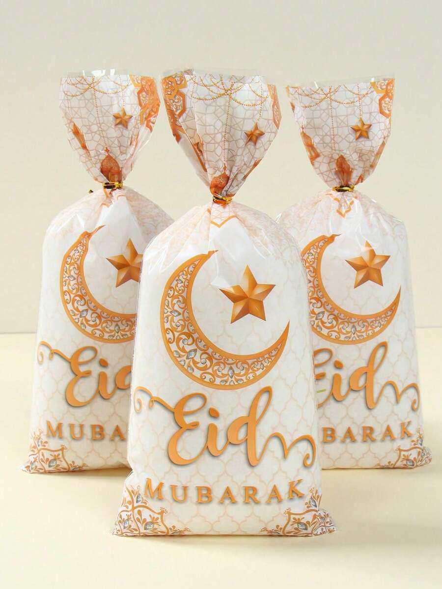 100 Stück weiße & goldene Eid Mubarak Geschenktüten, mit goldenen Clips, Eid Party Gastgeschenktüten, Mond & Stern Laterne Muster Süßigkeitentüten, Eid Segenswünsche, Eid Dankeschön Geschenktüten, Frohes Eid, Eid Dekorationen, Eid Bastel-Tüten, Eid Backtüten, Eid Party Zubehör, Eid Raumdekoration, Eid Heimdekoration, kleine Party Gastgeschenke - Weißer und goldener Stern und Mond - Übersicht 1