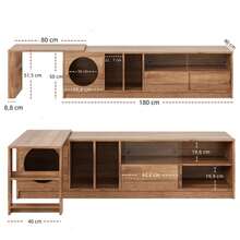 Television Stands & Entertainment Centers - Walnut + MDF+Glass+260cm - View 2
