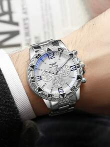 1pc Classic Minimalist Business Quartz Watch With Steel Strap, Stylish Design Suitable For Birthday Gift, Year-End Promotion - Multicolor - View 13