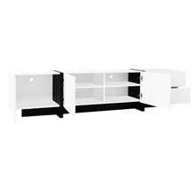 190 Cm TV Cabinet With 3 Doors, 2 Drawers - Black and White - View 7