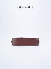 Vintage Asymmetrical Ruffle Cloud Clutch Bag, Unique Metal Hardware Handbag, High-End Retro Clutch Purse For Party, Banquet - 酒紅色 - 查看 7