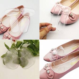 4-In-1 Invisible Forefoot Pads, Lightweight Shoe Inserts, Thin Anti-Slip Cushion Half Insoles For Women