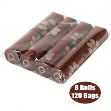 8 Rolls (120 Bags) Dog Poop Bags, Chocolate/Milk Scented Thick Dog Waste Bags, Extra Large Capacity, High Strength, Meets 120 Days Walking Needs - Brown - View 9
