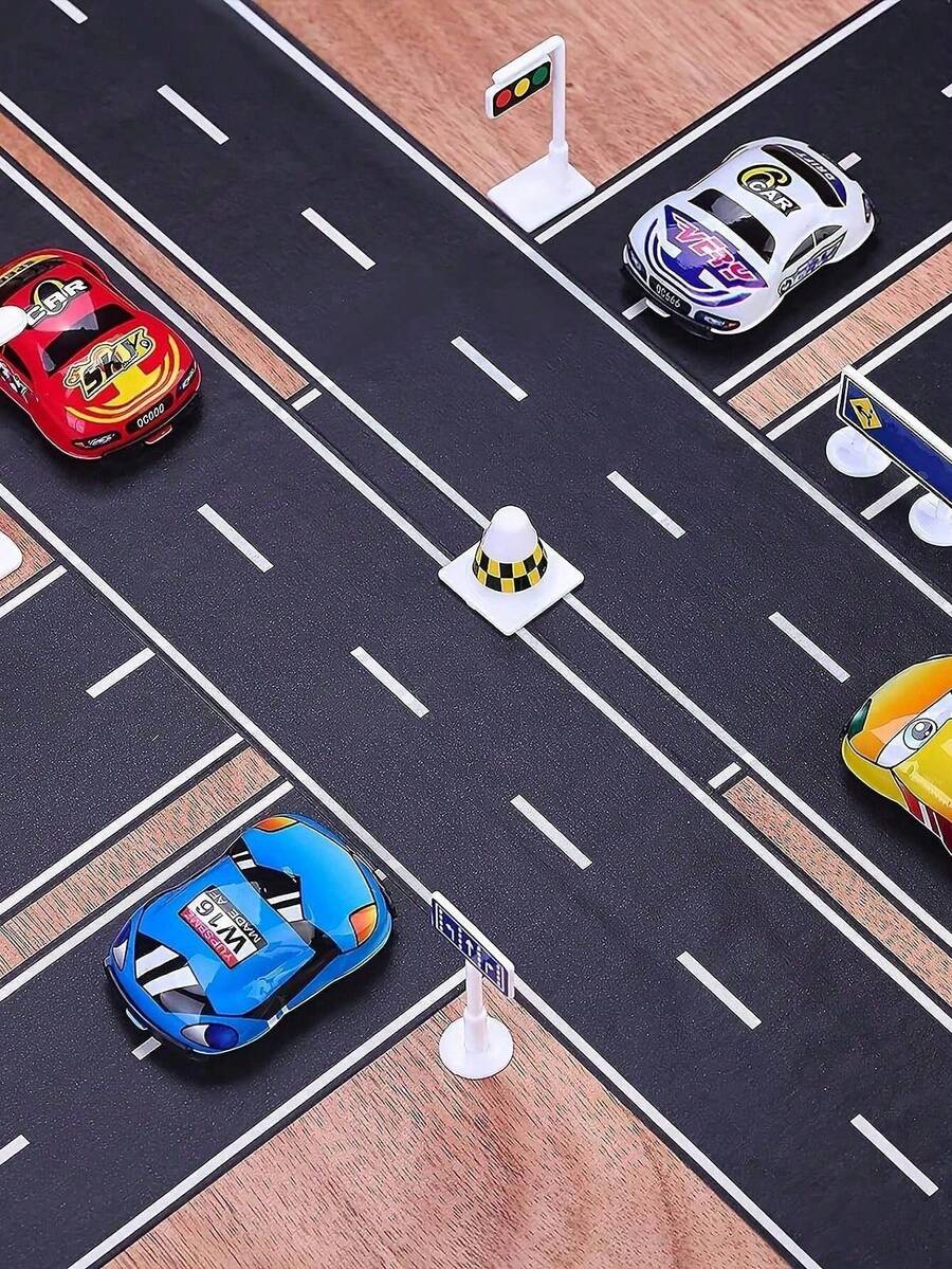 卡通DIY公路铁路交通纸胶带铁路公路胶带汽车火车角贴家居装饰贴纸，墙贴，乙烯基贴纸，用于家居装饰，春季装饰品，让您的家焕然一新，Rama装饰贴纸礼物生日毕业返校房间装饰学习用品 - 彩色 - 查看 1