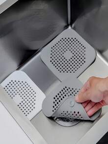 1 pièce Capteur de cheveux, Grille d'écoulement de douche carrée, Bouchon de cheveux en silicone avec ventouse, Filtre d'évier, Bouchon de vidange de baignoire/douche, Bouchon anti-odeur en silicone pour cuisine, Accessoires de salle de bain, Service de nettoyage commercial/Boutique - Multicolore - Voir 3