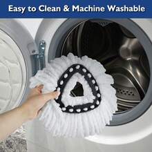 Spin Mop Refill With Mop Base,6 Pack Fit O-Cedar Easy Wring Spin Mop Replacement Heads - Microfiber Replacement Mop Head Refills For Triangle Spin Mop - 紅白色 - 查看 6