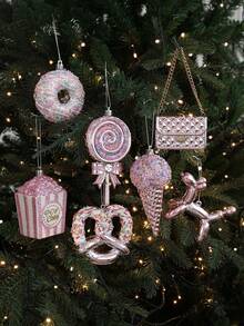This Single-Piece Pink Ornament Features A Soft Shimmer And Can Be Used As A Christmas Tree Window Decoration, Candy Snowflake, Or In Various Other Styles. It Is A Christmas Tree Accessory, Holiday Party Decoration, Suitable For New Year's Outdoor Decorations, Wedding Party Decorations, Christmas, Thanksgiving And Other Holiday Party Decorations, Family Gatherings, And Gifts For Friends.